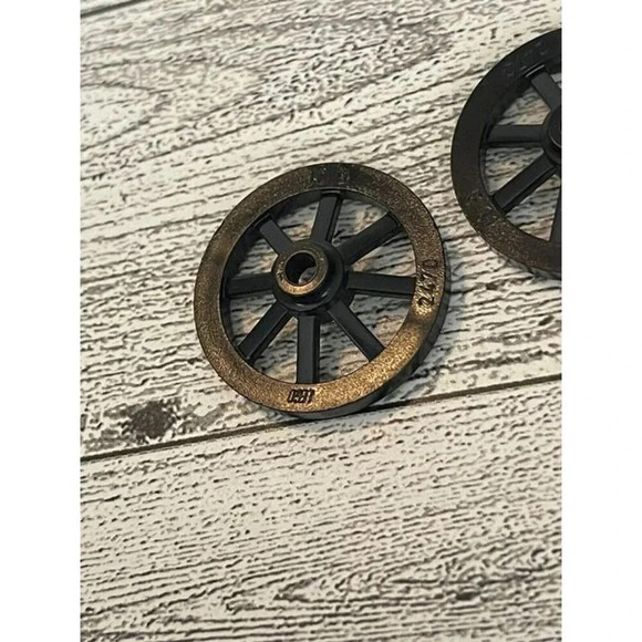 Lego Parts 2470 (2pcs) Wheel Wagon Small 27mm BLACK - Picture 2 of 4